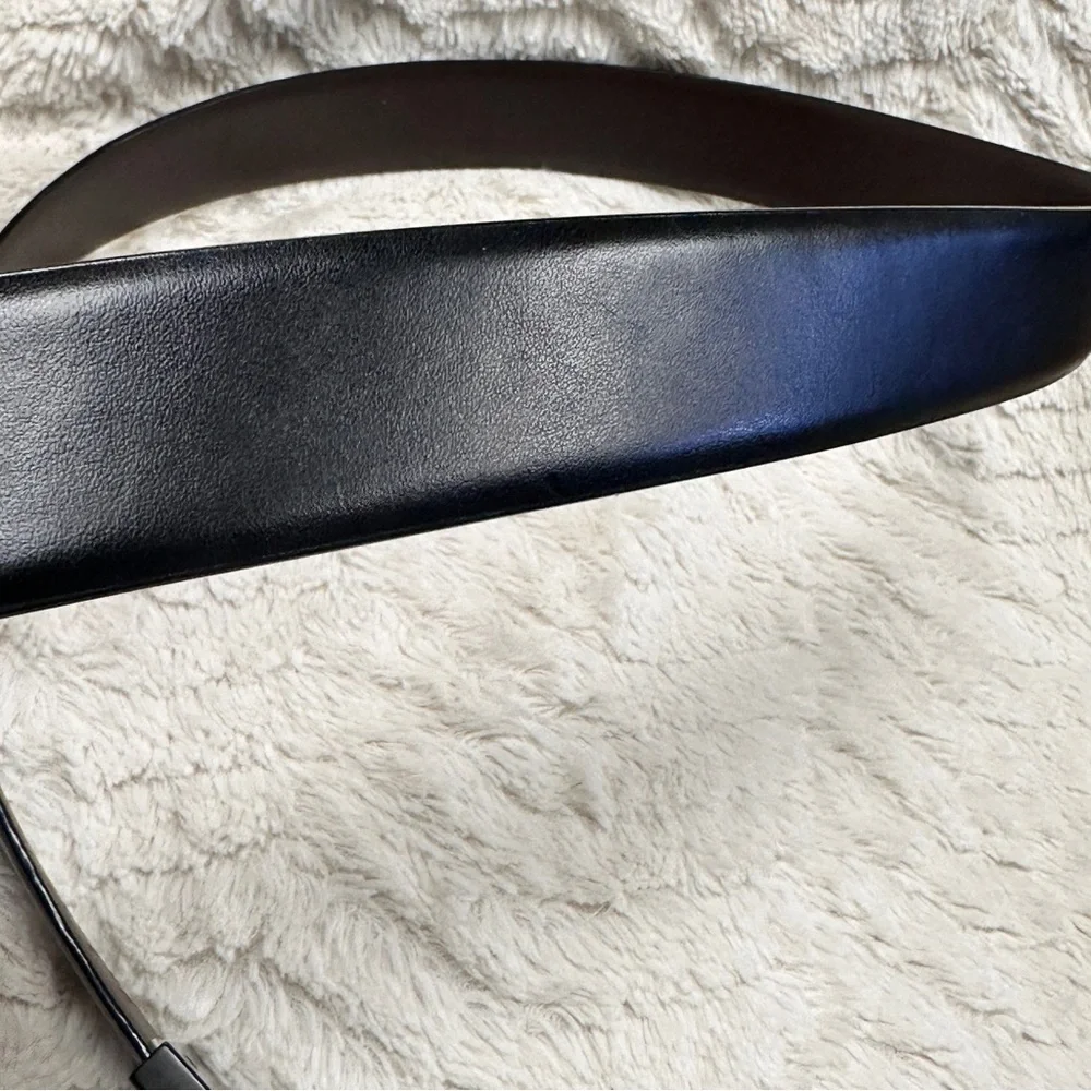 Perry Ellis Men's Black Bonded Leather Elegant Belt, 1.25